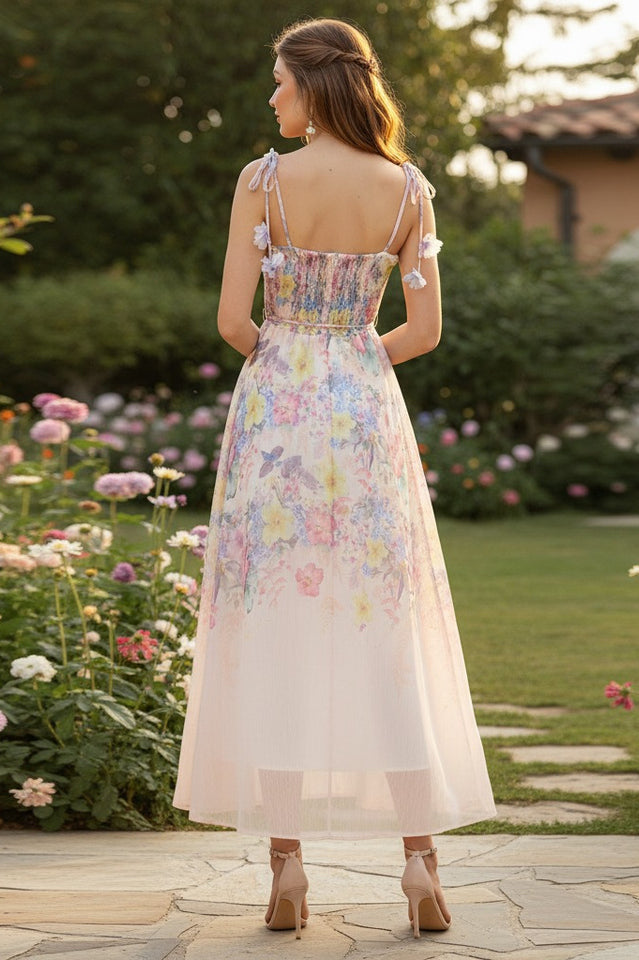 Tasha Floral Strap Corset Maxi Dress | Dress In Beauty