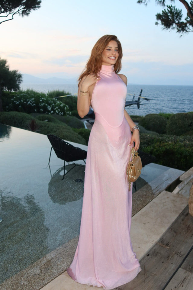 Halter Sheer Flared Dress | Dress In Beauty