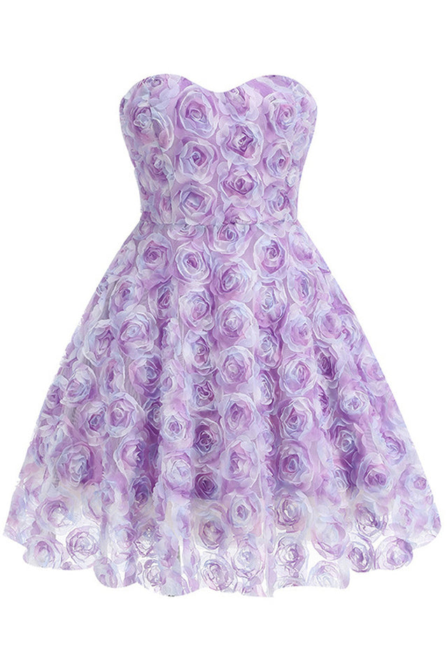 Strapless 3D Floral A Line Dress | Dress In Beauty
