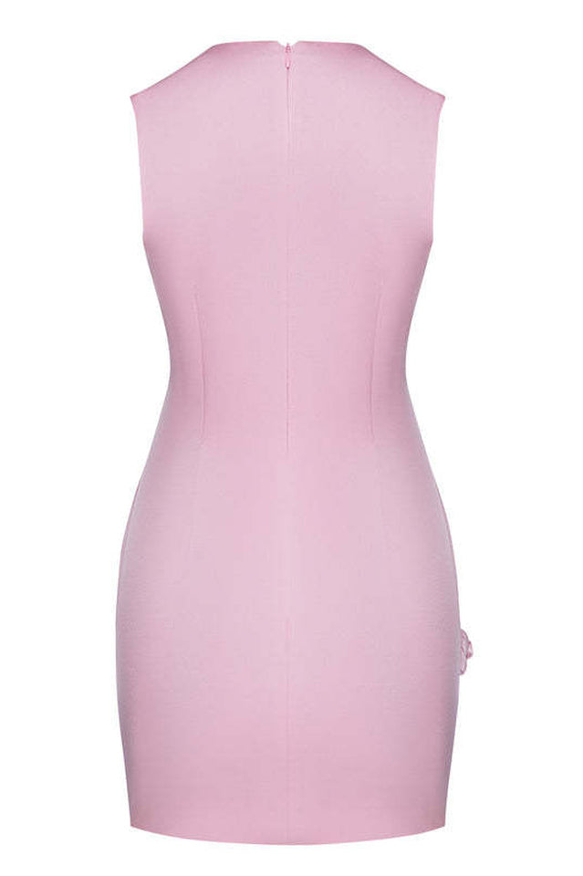 Rose Appliqué Round Neck Cady Dress | Dress In Beauty