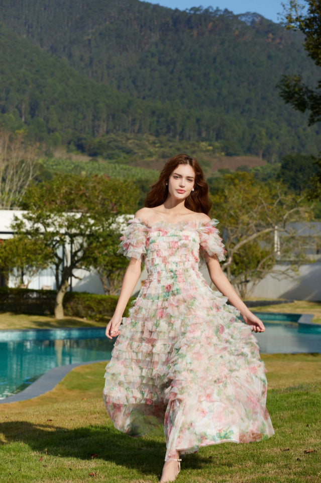 Nola Ruched Floral Maxi Dress | Dress In Beauty