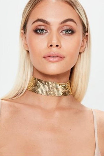 Punk Metal Sequin Necklace | Dress In Beauty