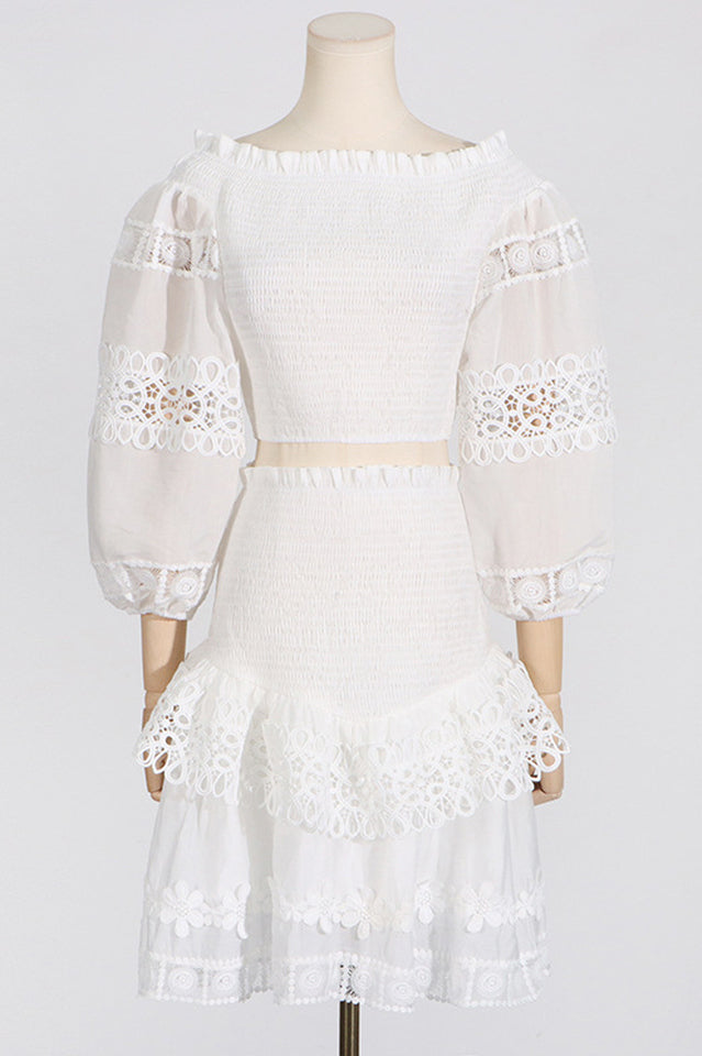 Raina White One-Shoulder Embroidered Set | Dress In Beauty