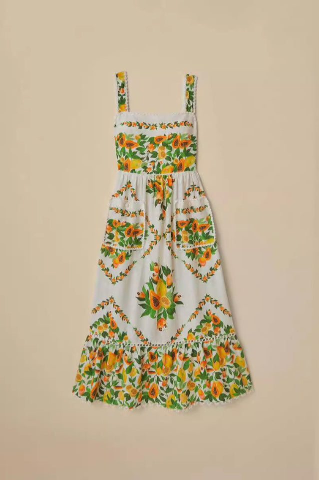 Papaya Salad Scarf Print Maxi Sundress | Dress In Beauty
