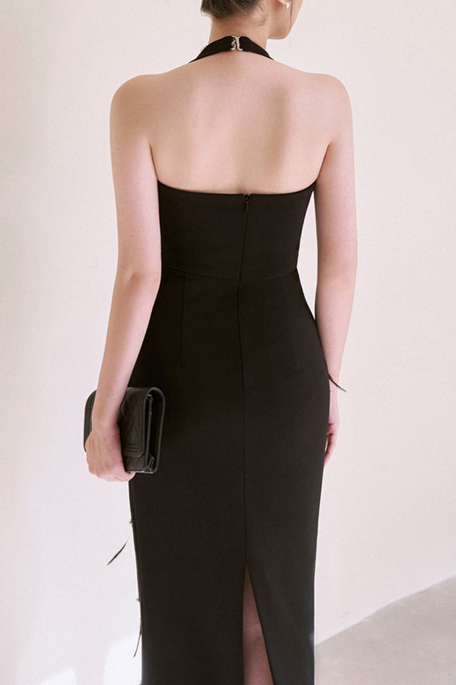 Feather Rhinestones Bodycon Midi Dress | Dress In Beauty