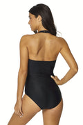 Halter Stripes High Neck One Piece Swimsuit | Dress In Beauty