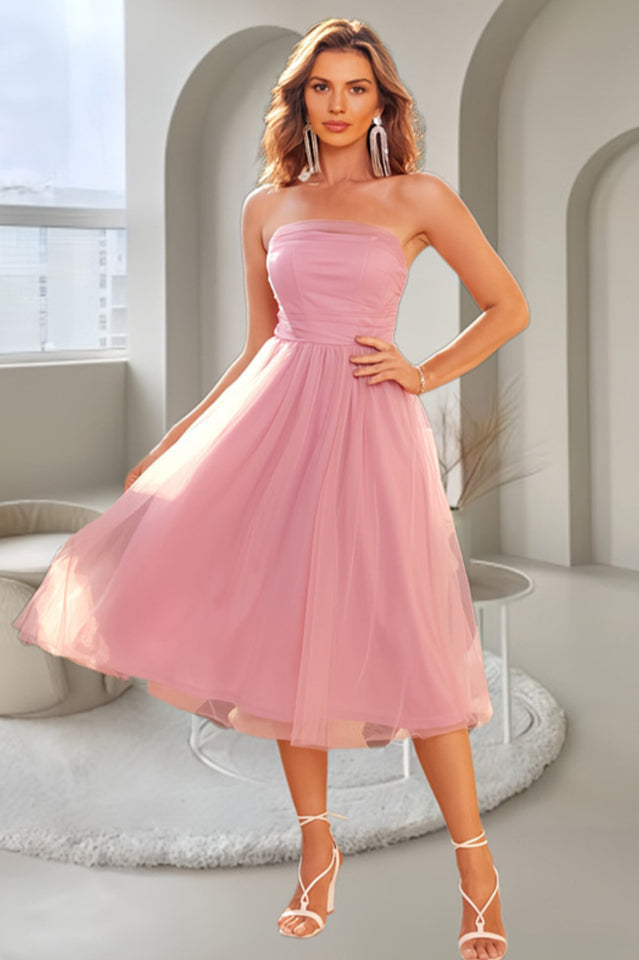 Elegant Mesh Tube Top Midi Dress | Dress In Beauty