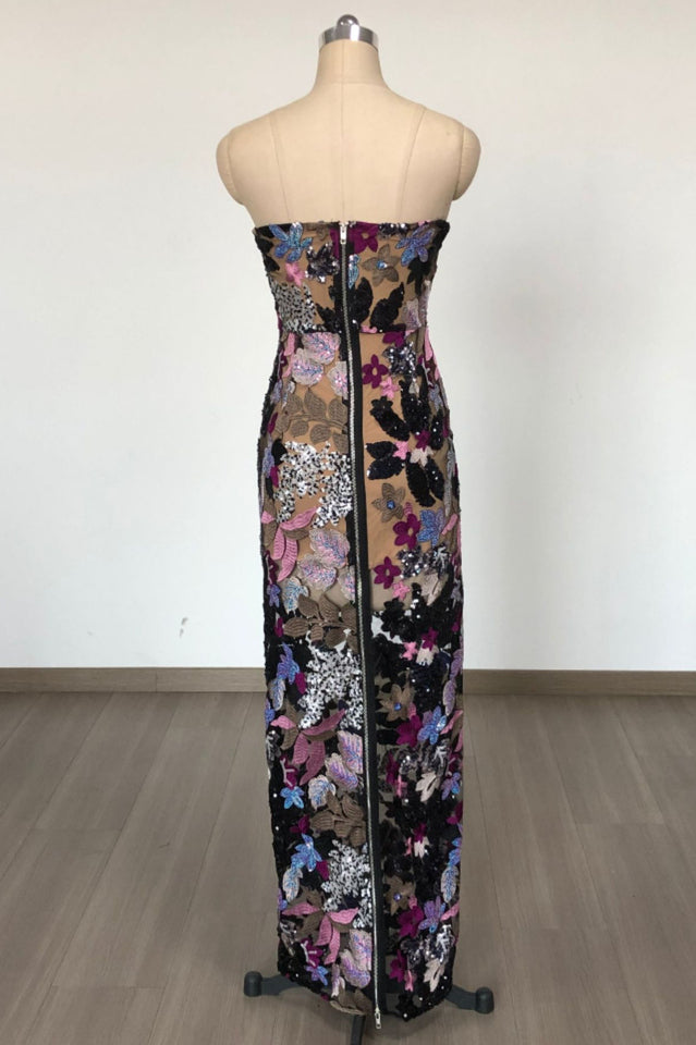 Dahlia Leona Embroidered Strapless Maxi Dress | Dress In Beauty