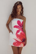 Strapless Floral Print Mini Dress | Dress In Beauty