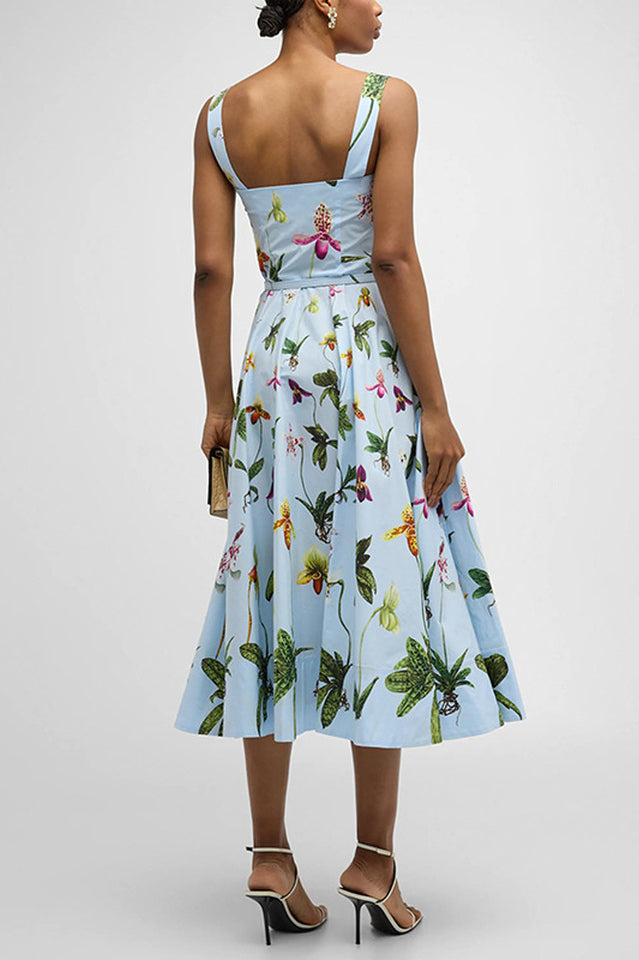 Orchids Belted Midi Tank Dress | Dress In Beauty