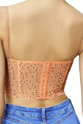 Tropical Dream Embellished Bustier Crop Top | Dress In Beauty