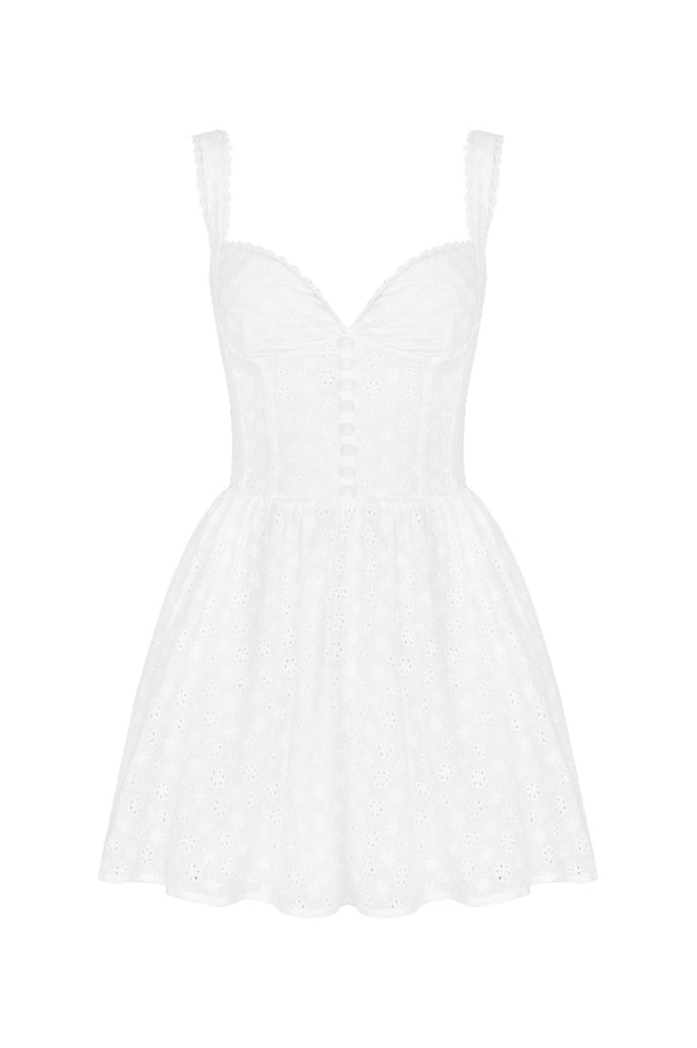 Brigitte Broderie Anglais Corset Mini Dress | Dress In Beauty