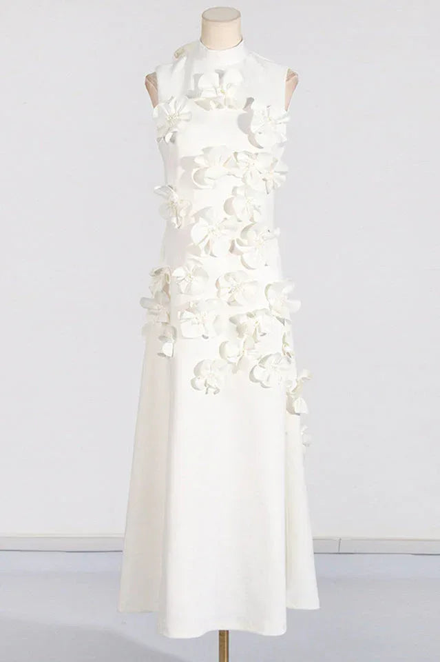 Women's Crepe Mock Neck Evening Dress - View 9 | WEUXS
