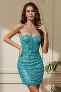 Sparkly Strapless Corset Sequined Party Dress | Dress In Beauty