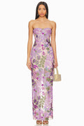 Kamames Strapless Floral Sequined Maxi Dress | Dress In Beauty