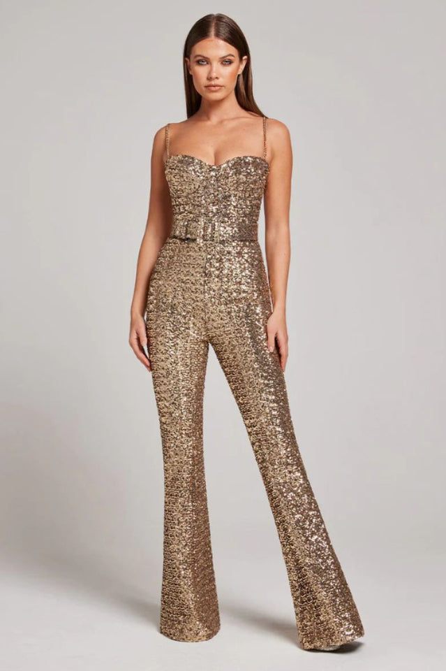 Lucinda Gold Jumpsuit | Dress In Beauty