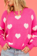 Mega Love Heart Prints Knit Sweater | Dress In Beauty
