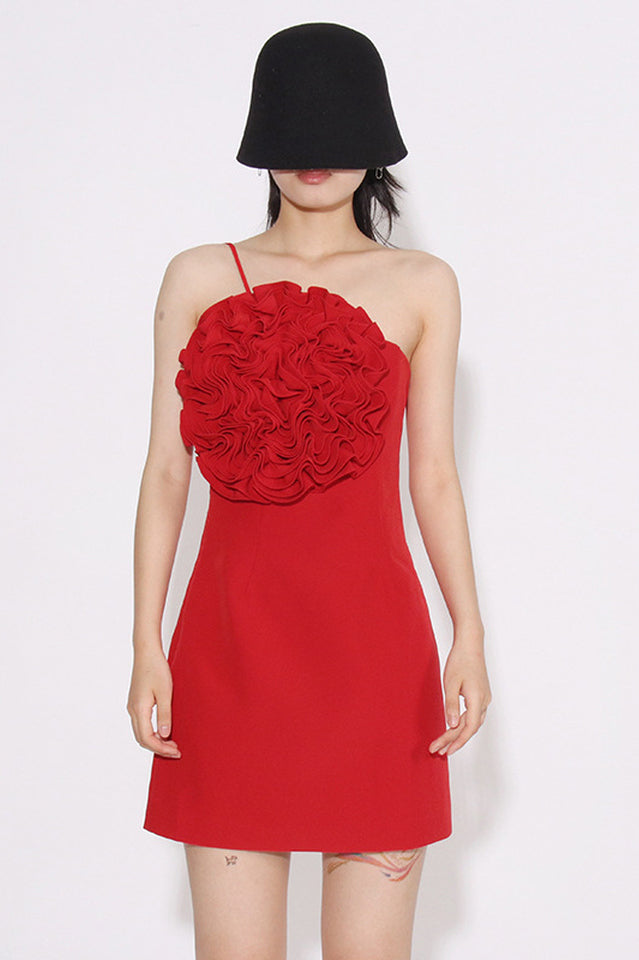 Floral Appliqué Gabardine Mini Dress | Dress In Beauty