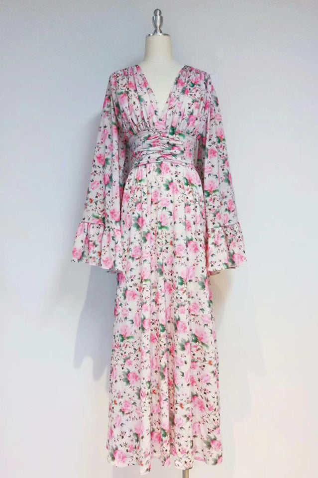 Aracely V Neck Floral Maxi Dress | Dress In Beauty