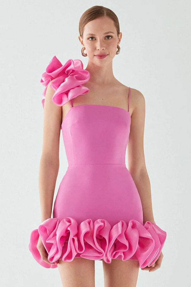 Andrea Flower Trim Strap Mini Dress | Dress In Beauty