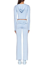 Zipper V-Neck Hoodie and Track Pant Set - View 28 | WEUXS