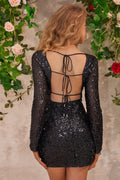 Marienne Black Sequin Mini Dress | Dress In Beauty