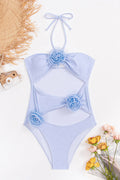 Flower Decoration One Piece Swimsuit | Dress In Beauty
