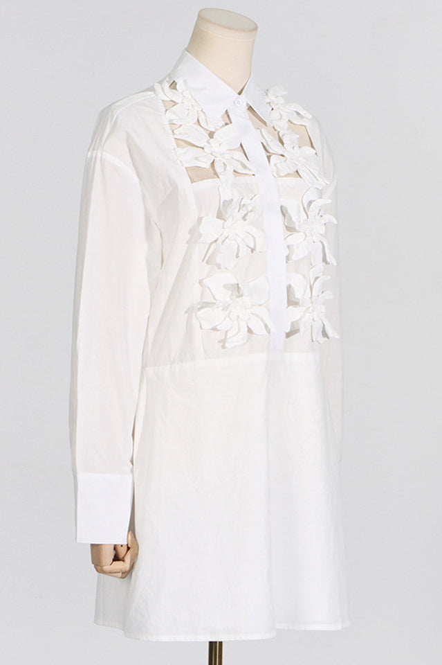 Cotton Poplin 3D Flower Short Dress | Dress In Beauty