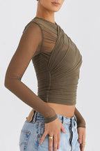 Talia Sheer Mesh Top - WEUXS