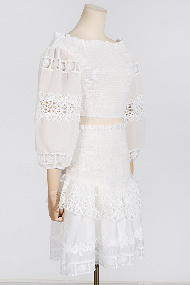 Raina White One-Shoulder Embroidered Set | Dress In Beauty