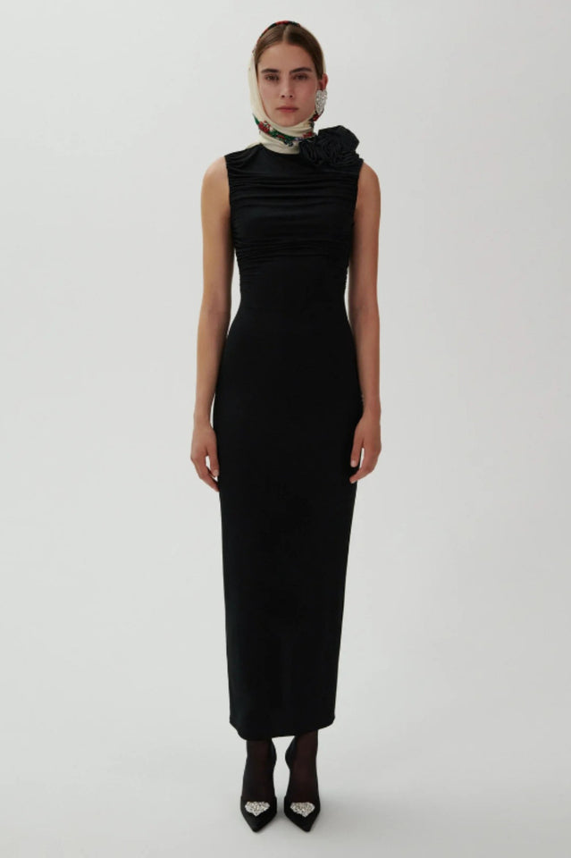 Flower Detail Ruched Midi Dress | Dress In Beauty