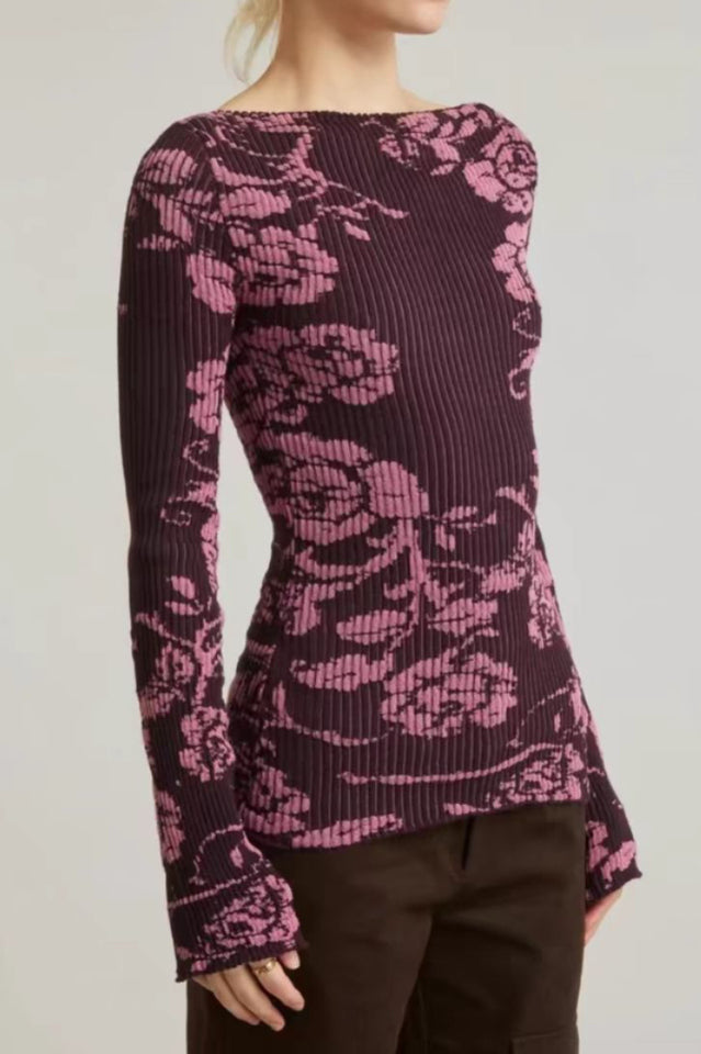 Vic Long Sleeve Rib-knit Top | Dress In Beauty