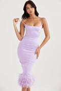 Helena Orchid Satin Midi Dress | Dress In Beauty