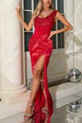 Minka Satin Red Bodycon Maxi Dress | Dress In Beauty