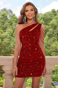 Chain Detail Sequined Tight Dress | Dress In Beauty