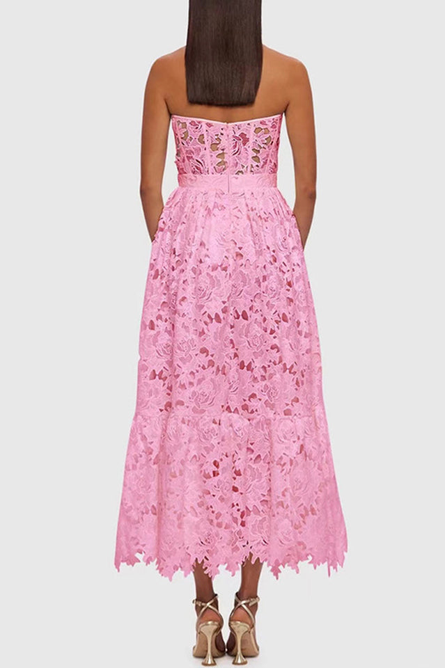 Lace Bustier Midi Dress | Dress In Beauty