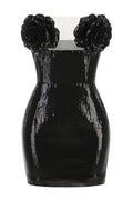 Masozi Strapless Flower Sequin Mini Dress | Dress In Beauty