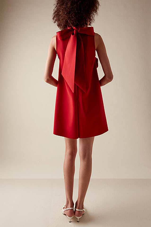 Hilary Red Appliqued Shift Mini Dress | Dress In Beauty