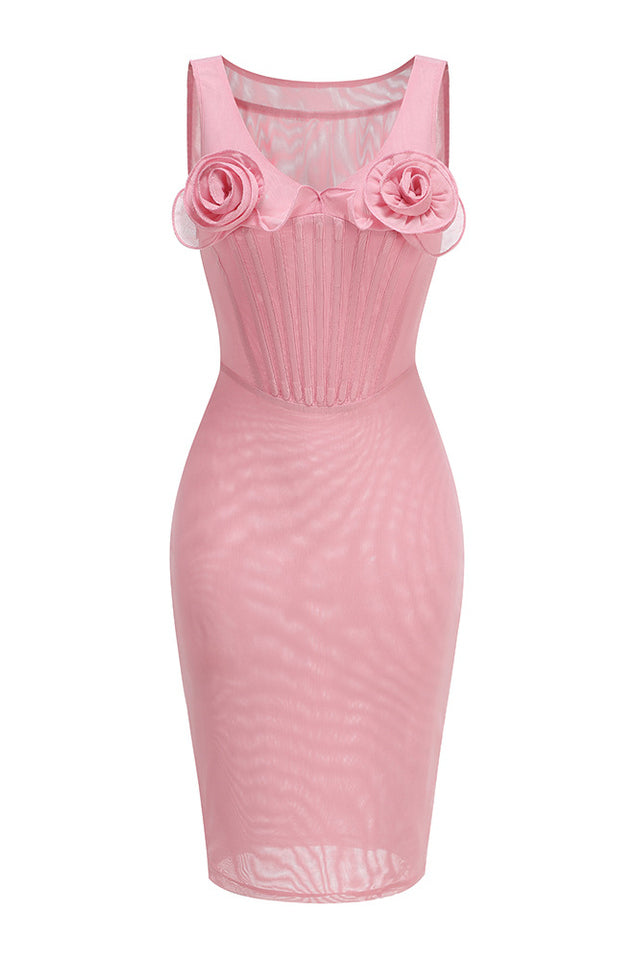 Floral-Applique Mesh Mini Dress | Dress In Beauty