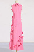 Women's Crepe Mock Neck Evening Dress - View 6 | WEUXS