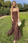 Florence Asymmetrical Chiffon Maxi Dress with Scarf | Dress In Beauty