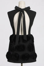 Rose Applique Mini Dress - WEUXS