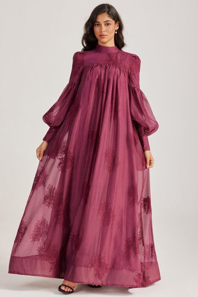 Embroidered Lace-Up Maxi Dress | Dress In Beauty