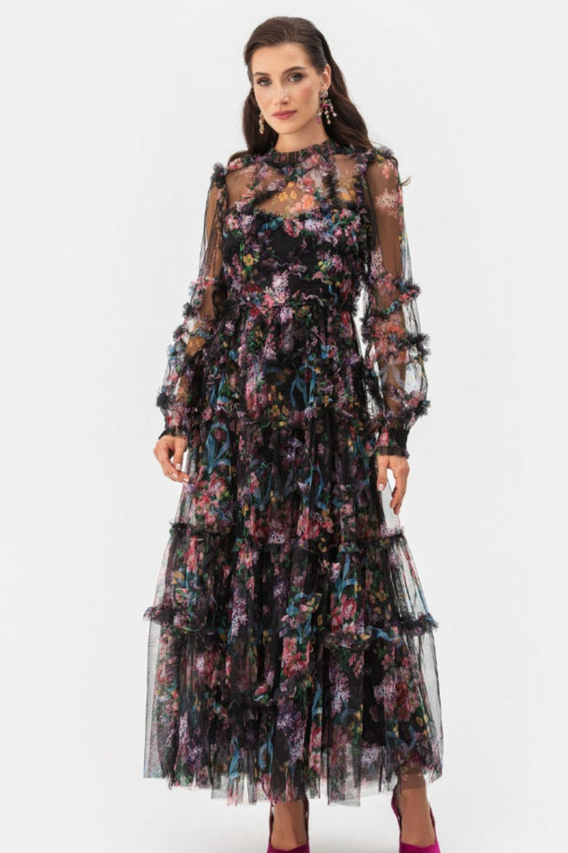 Georgina Ruffle Maxi Dress | Dress In Beauty