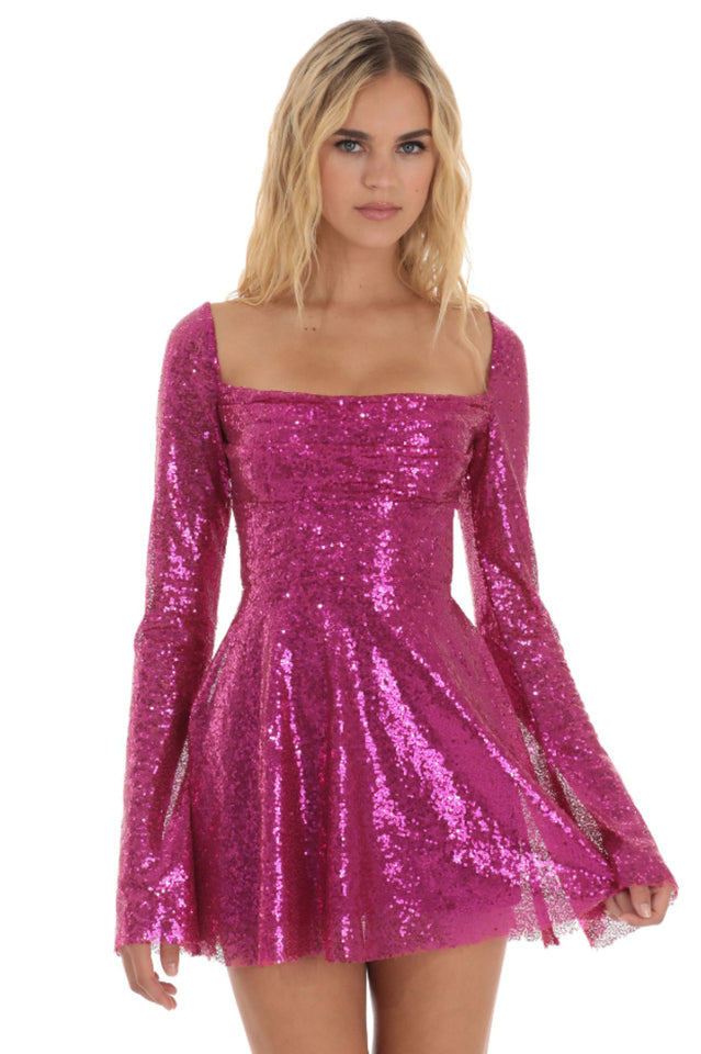 Lulus Sequin Long Sleeve Dress | Dress In Beauty