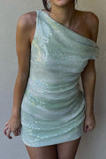 Sheila Asymmetrical Sequin Mini Dress | Dress In Beauty