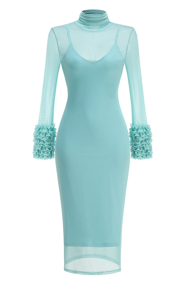 High Neck Mesh Midi Dress | Dress In Beauty