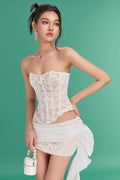 Strapless Lace Corset Dress Set | Dress In Beauty