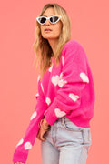 Mega Love Heart Prints Knit Sweater | Dress In Beauty