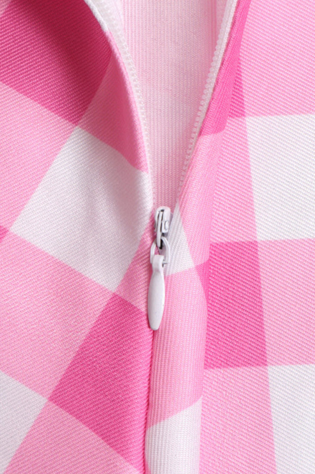 Barbie Movie Margot Pink Plaid Check Dress | Dress In Beauty